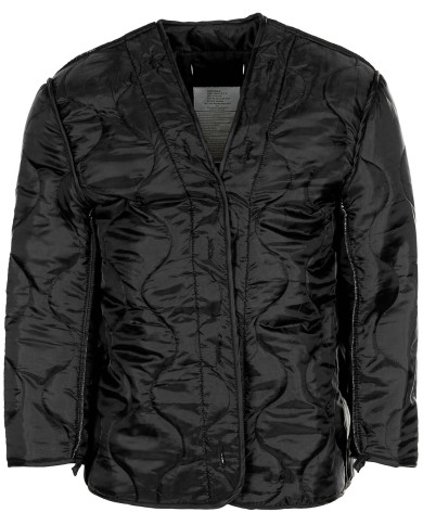 US Field Jacket M65, black, with detach. quilted lining