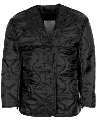 US Field Jacket M65, black, with detach. quilted lining
