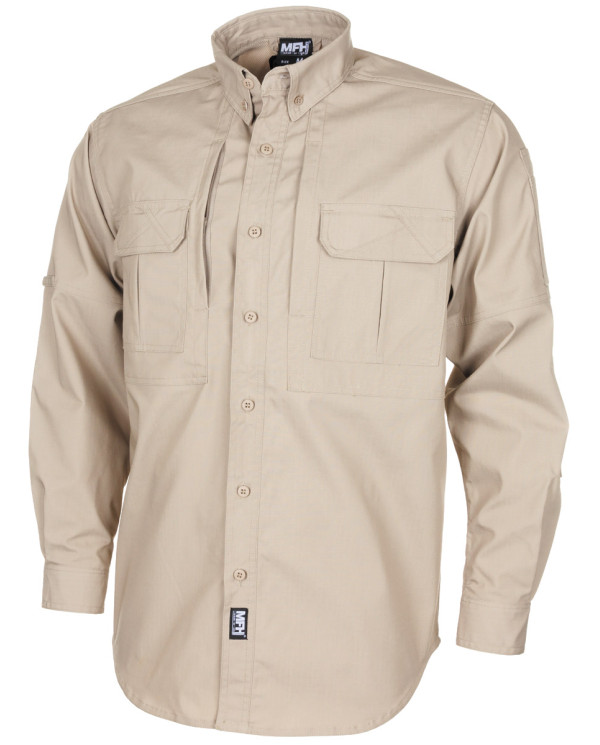 Shirt, "Attack", long-sleeved, khaki, Teflon, Rip Stop